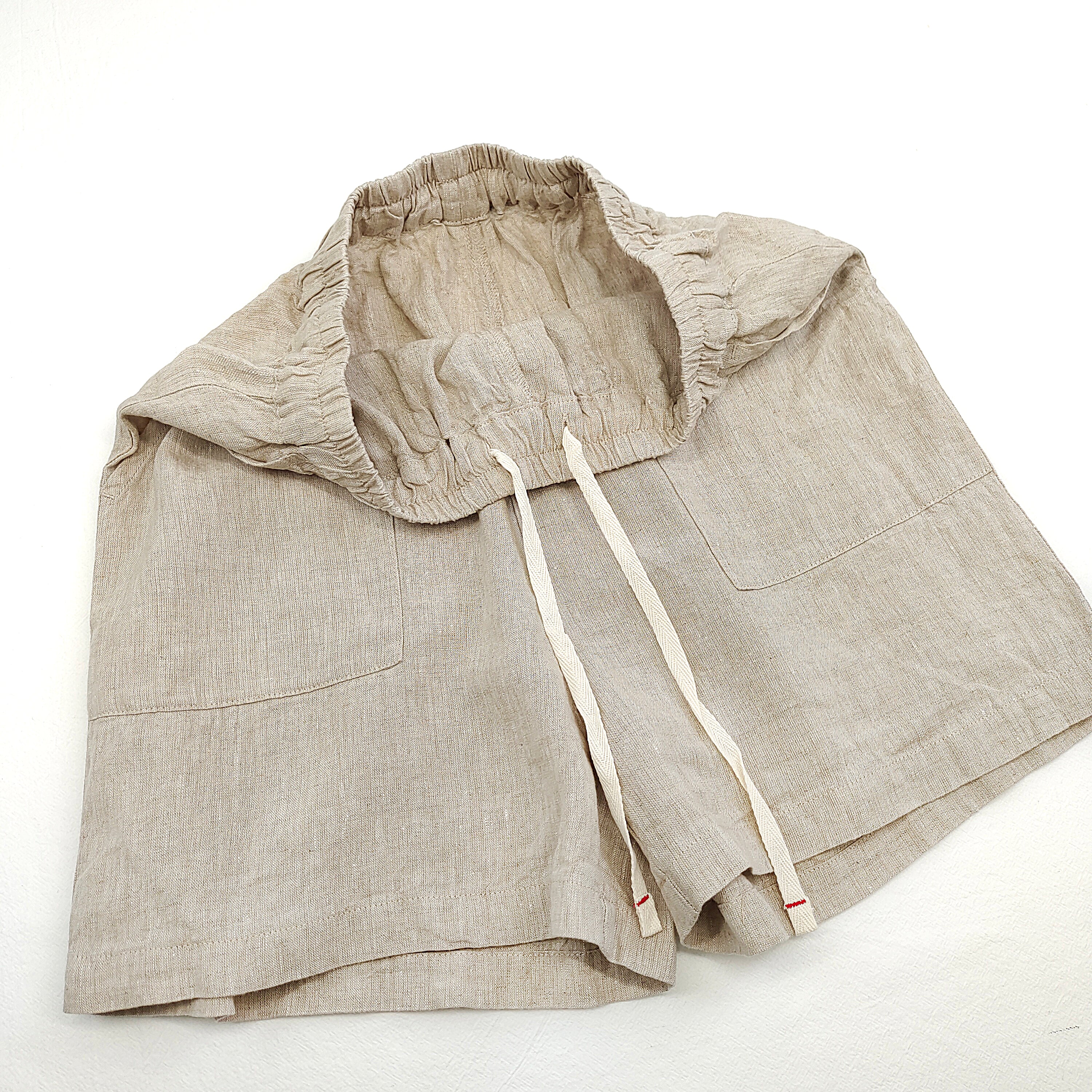Women’s Casual High Waist Cotton Linen Shorts – Loose Fit Summer Shorts with Large Pockets